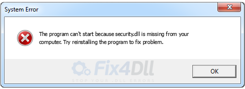 security.dll missing