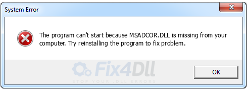MSADCOR.DLL missing