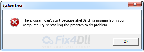 shell32.dll missing