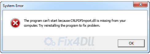 CRLPDFImport.dll missing