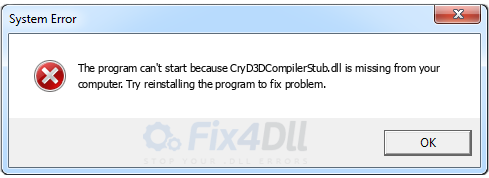 CryD3DCompilerStub.dll missing