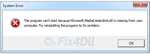 Microsoft.MediaCenter.Bml.dll missing