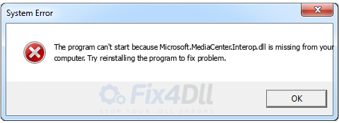 Microsoft.MediaCenter.Interop.dll missing