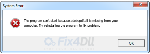 adobepdf.dll missing