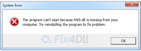 hfx5.dll missing