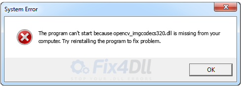 opencv_imgcodecs320.dll missing